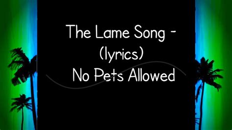 nopetsallowed song meaning.